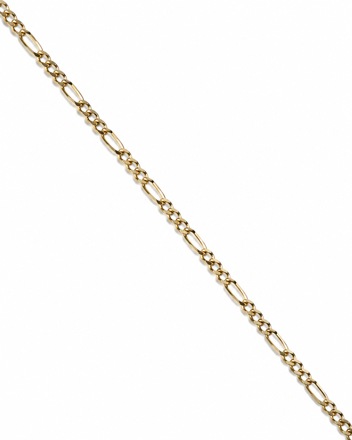 14K Yellow Gold Diamond-Cut Figaro Chain 3.1 mm