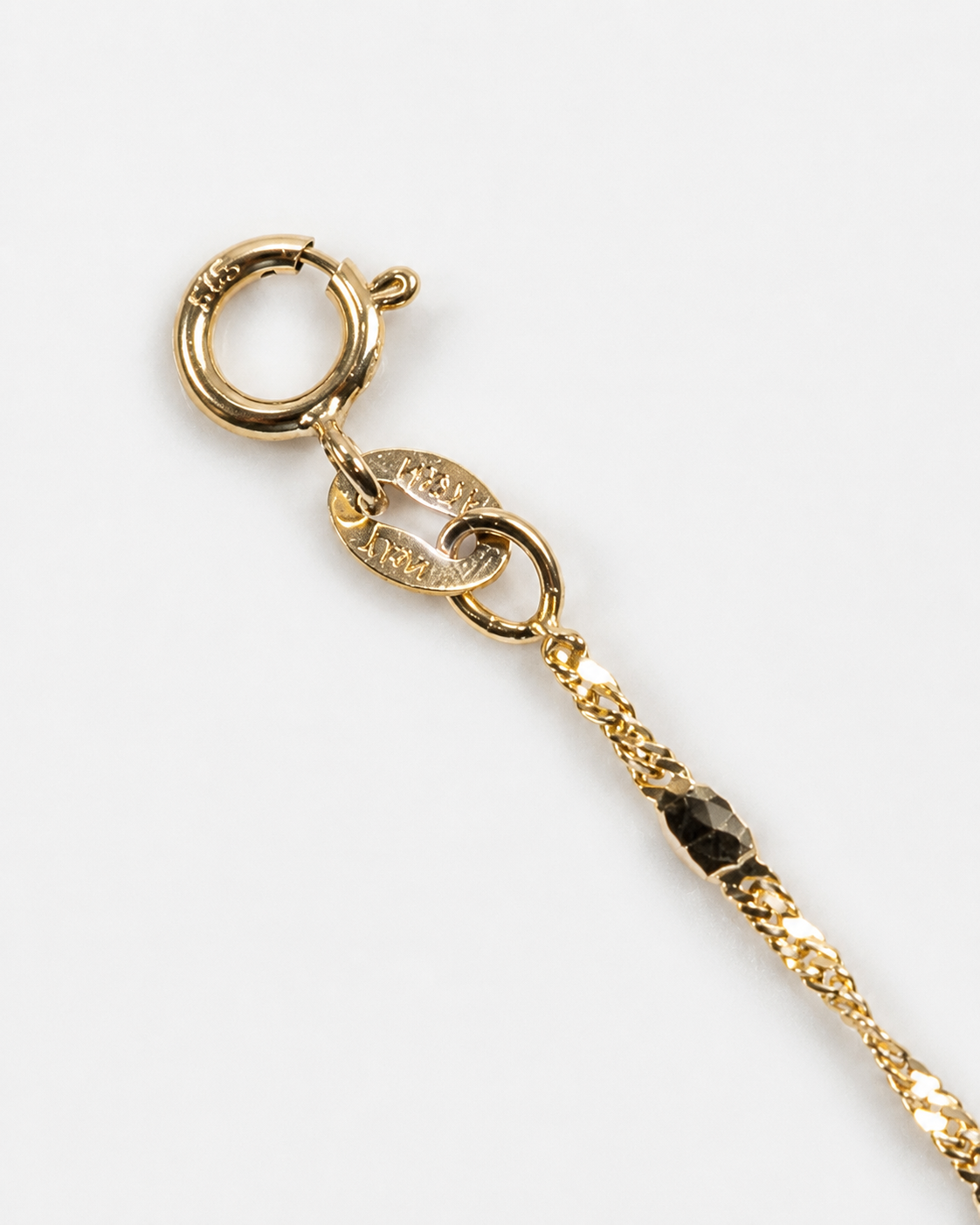 14K Yellow Gold Stamped Singapore Chain 1.4 mm
