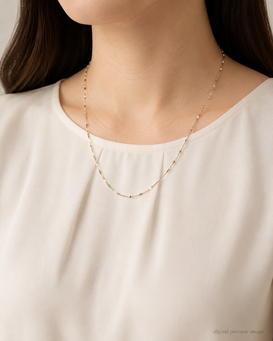 14K Yellow Gold Stamped Singapore Chain 1.4 mm