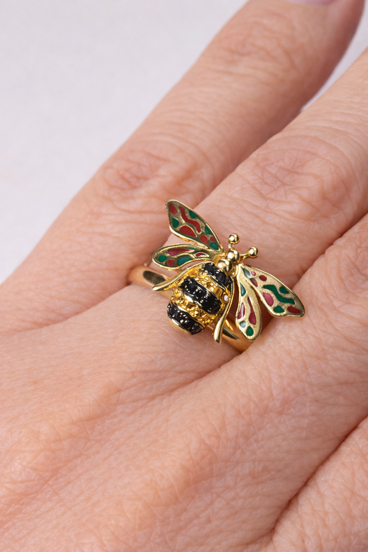 14K Gold Bee Ring - Anillo Abeja Oro 14k