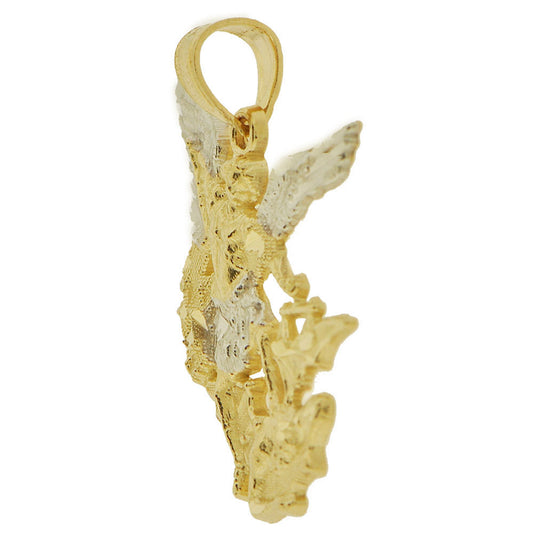 Saint Michael Pendant 36mm Yellow Gold 14k
