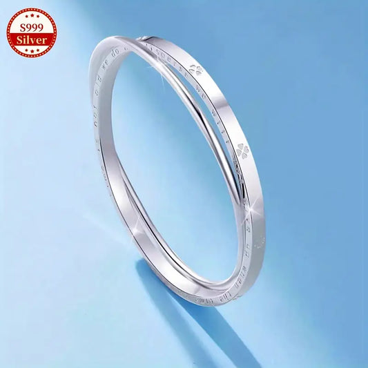 Pulsera Plateada S999 Pulsera de Plata Esterlina