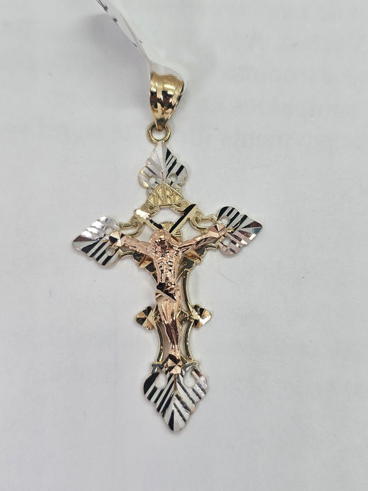 Dige Cruz 14k oro 3 Tonos