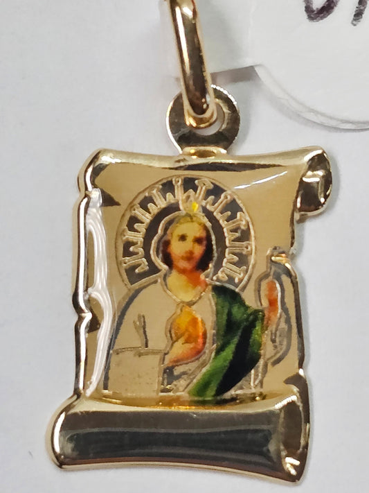14K Gold St Jude Pendant - Dige San judas Tadeo 14k