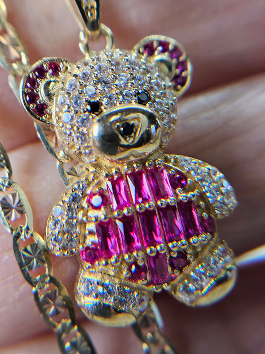 Set cadena y dige Oso 14k