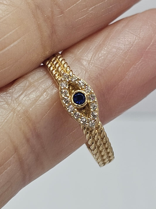 Anillo ojo turco de 14k