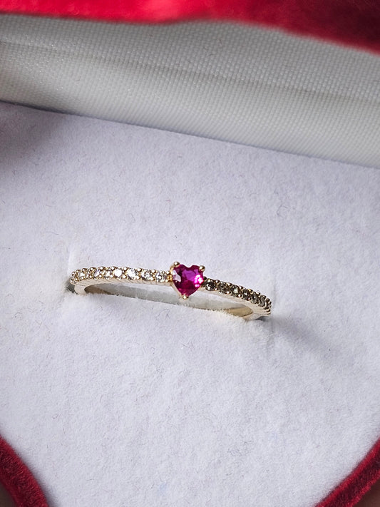 Anillo 14k corazón