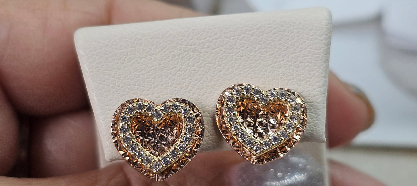 Aretes Corazón 14k Oro