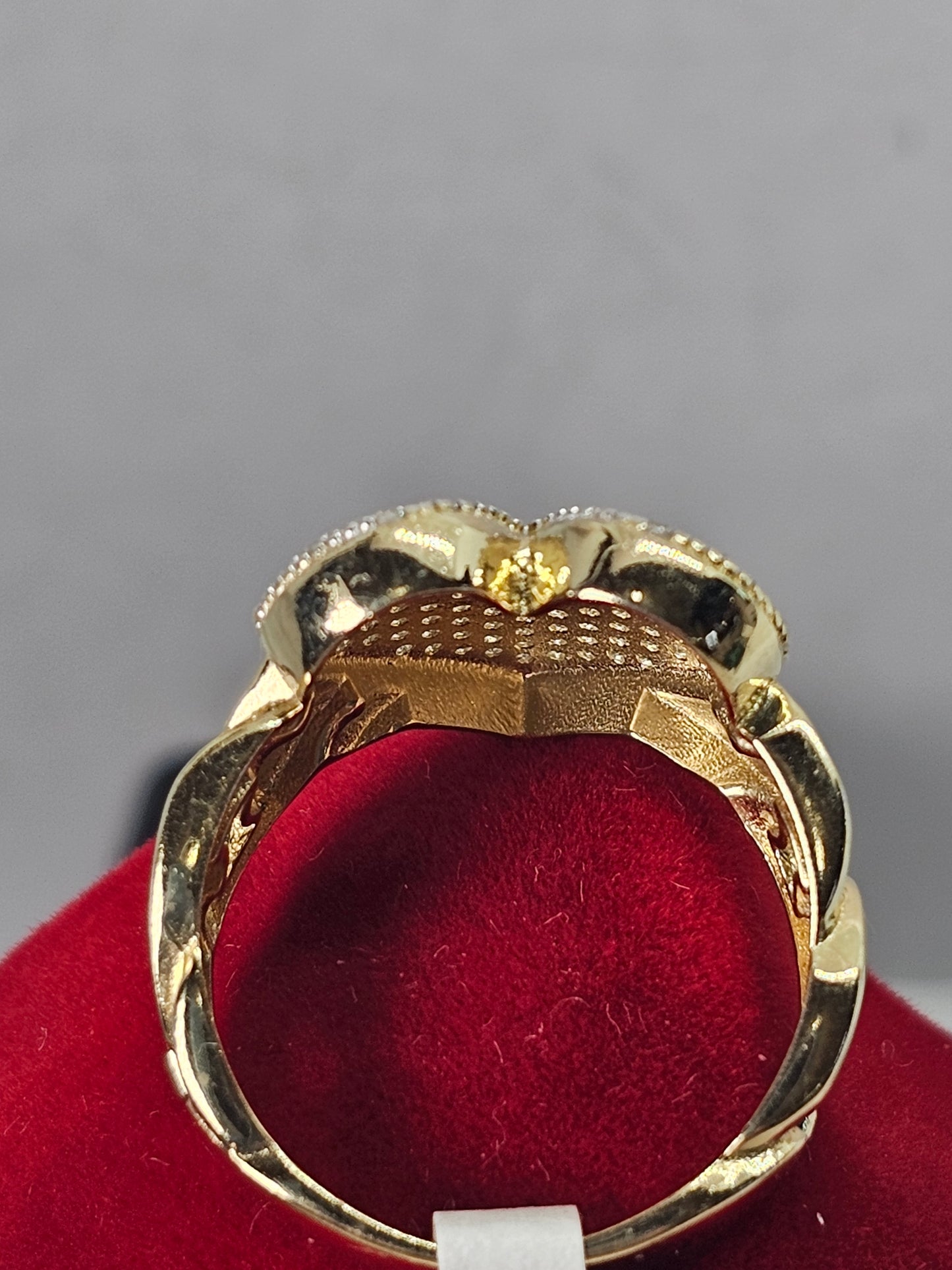 14K Gold Heart Ring w/CZ accents - Anillo 14k De corazón
