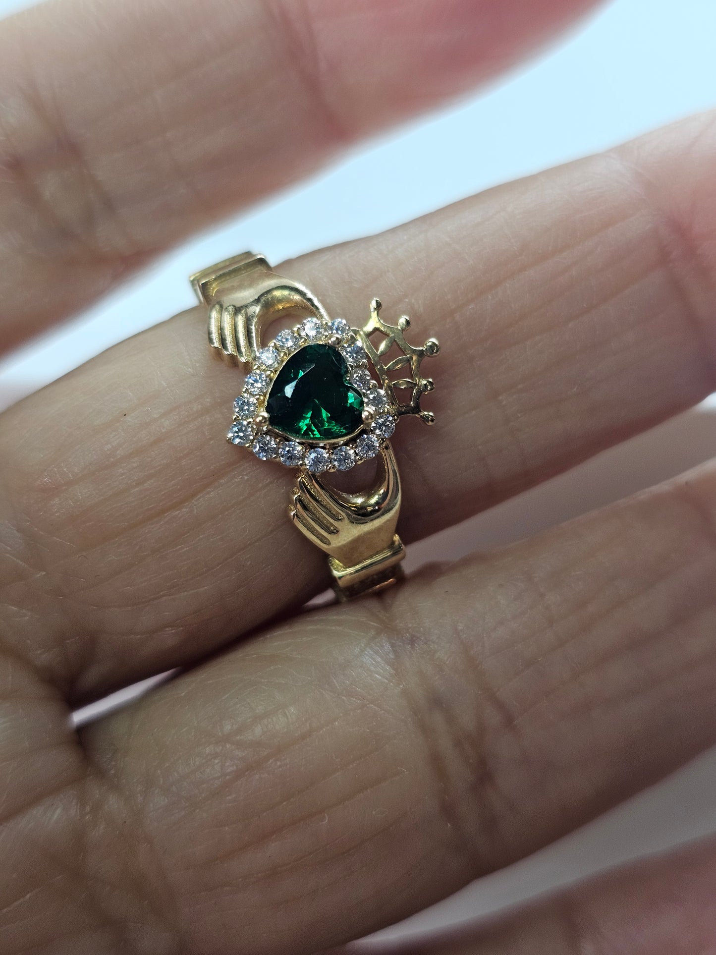 14K Gold Claddagh Ring - Anillo Corazón Oro 14k #8