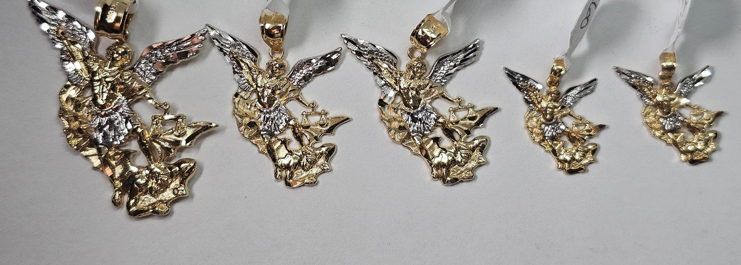 14K Gold Saint Michael Pendant (S,M,L) - Dige San Miguel Arcangel 14k
