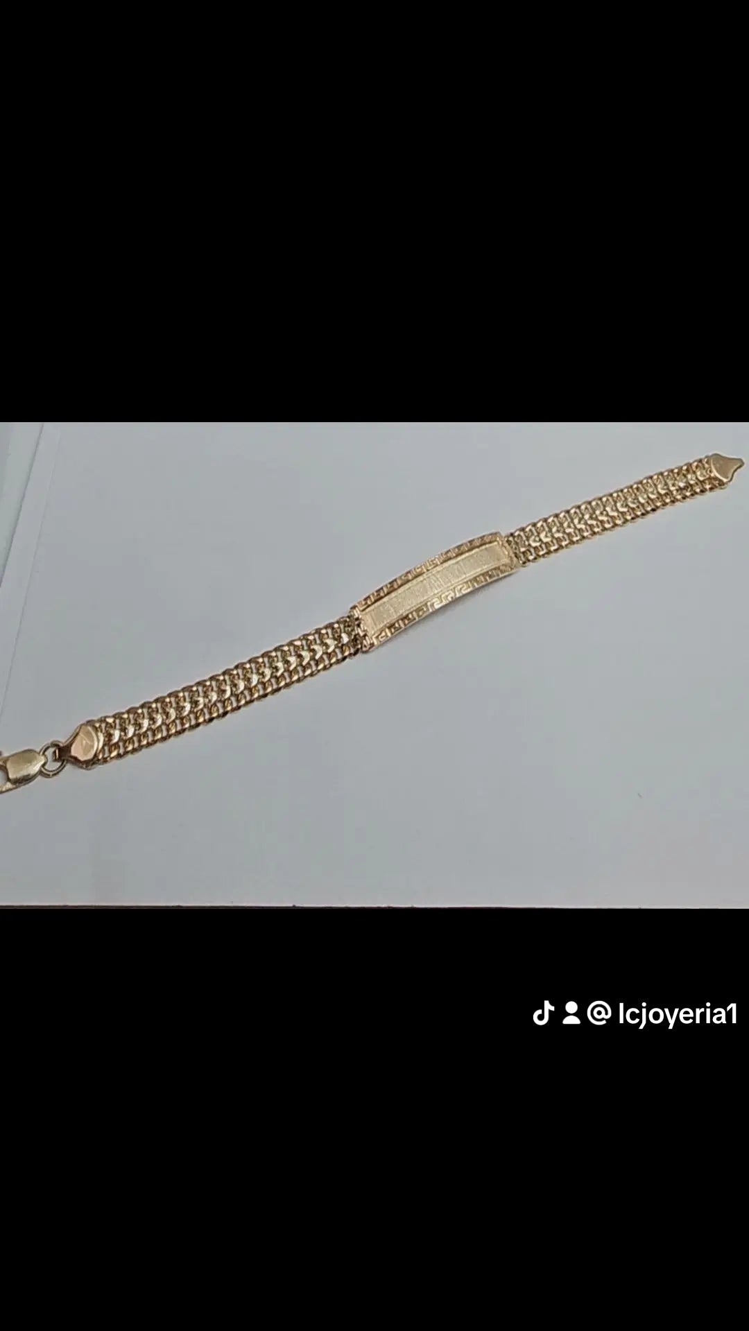 14K Gold ID Bracelet - Brazalete de 14K Oro Solido