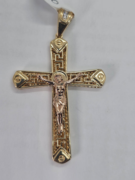 Dige Cruz 14k oro 2 Tonos