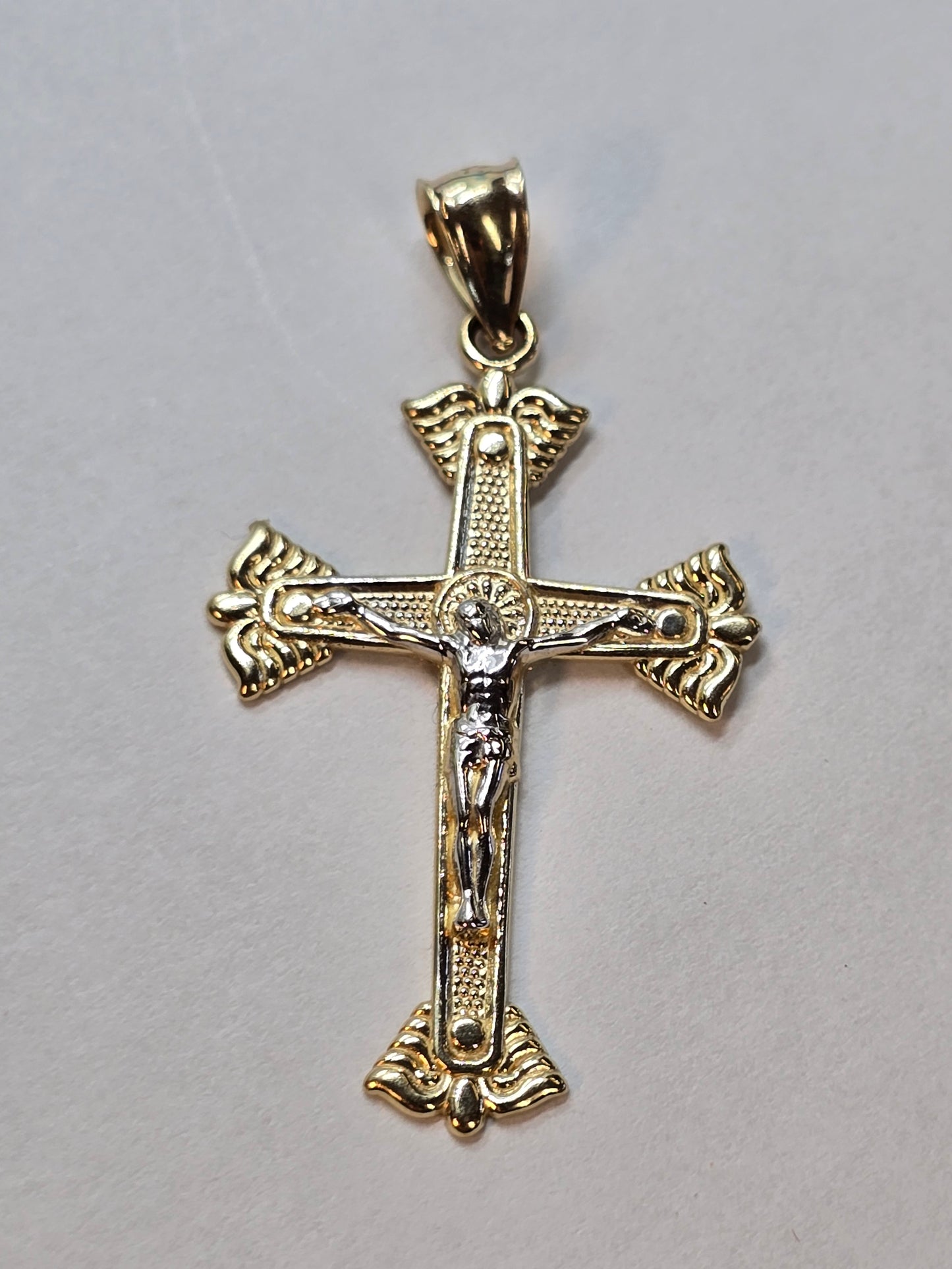 14K Gold Cross Pendant - Cruz Religiosa Oro 14K