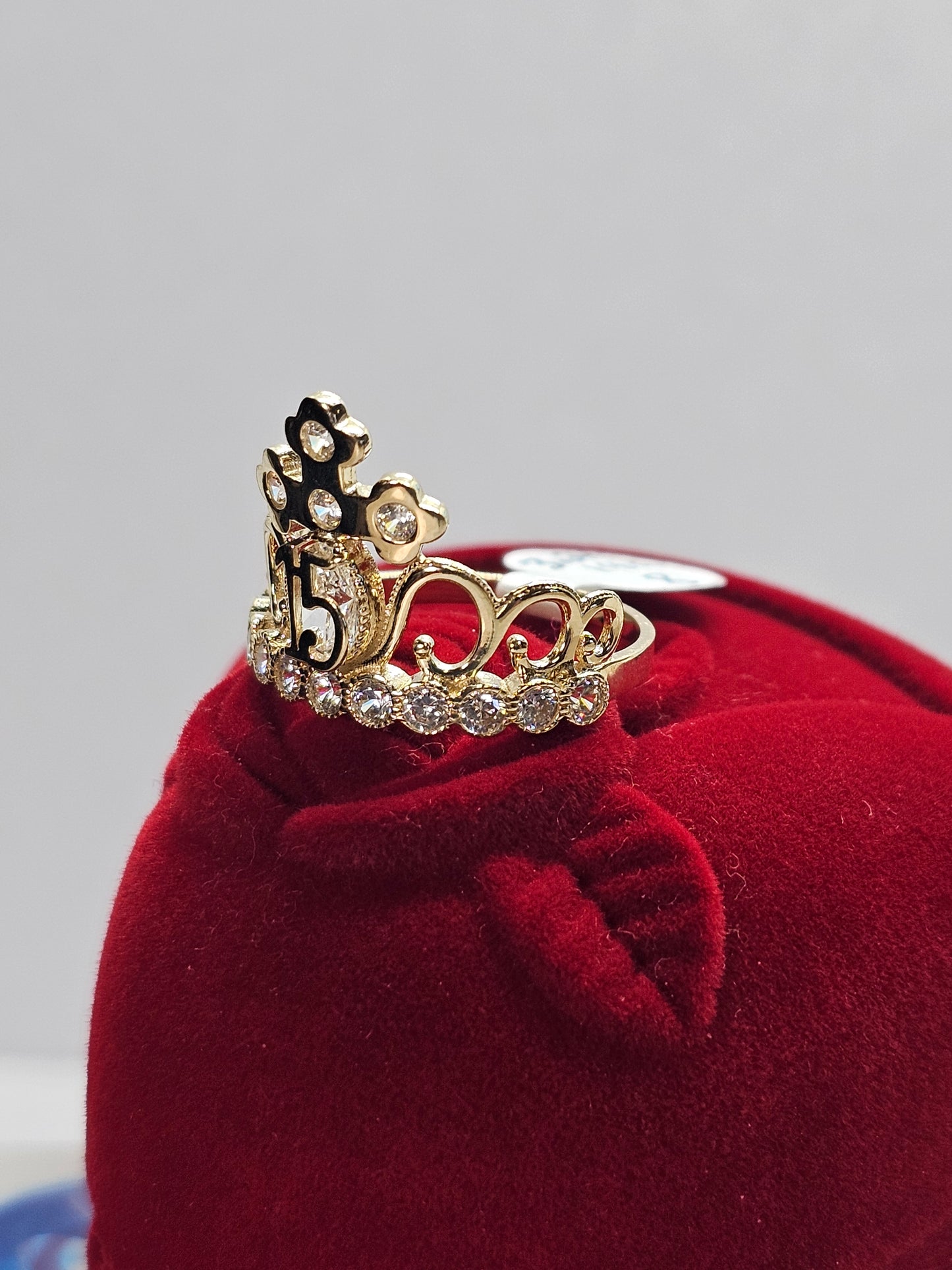 14K Gold Quinceañera Ring - Anillo de 15 Años 14k