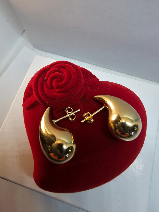 Aretes de Gota 14k Oro Italiano