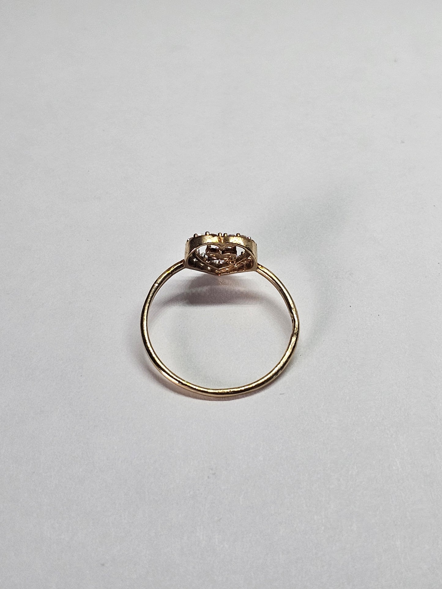 14K Gold Heart with Butterfly Ring - Anillo corazón 14k