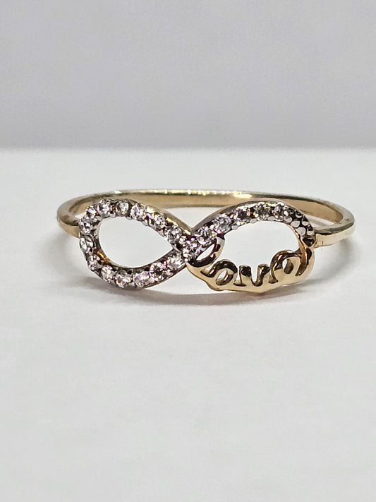 Anillo Love con Infinito de 14k