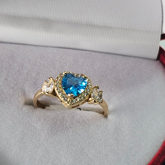 Anillo 14k Oro Amarillo Corazón Diciembre Size 7.5