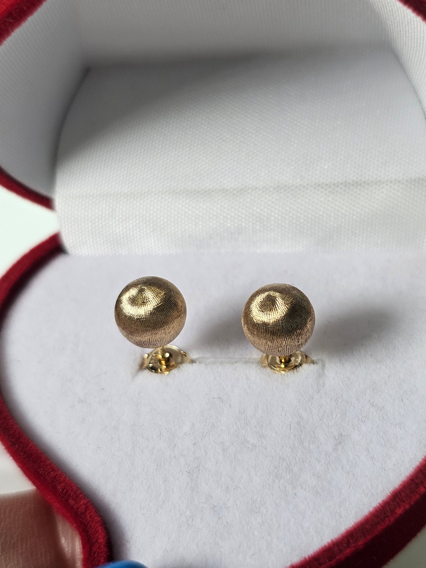 14K Gold Solid Round Earrings - Aretes de bolita solidos 14k