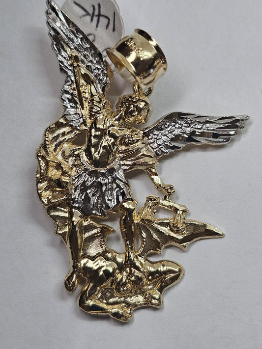 14K Gold Saint Michael Pendant (S,M,L) - Dige San Miguel Arcangel 14k