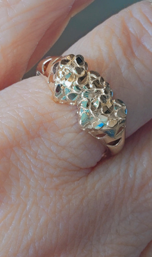 Anillo Corazón Nugget 14K