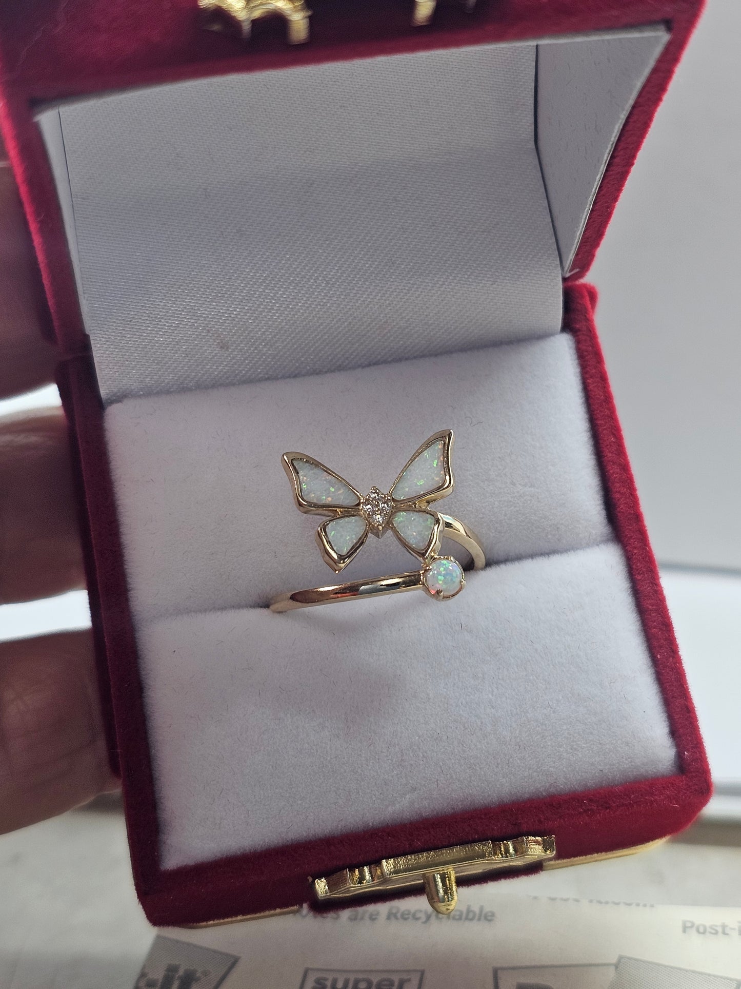 Anillo Mariposa Opalo Oro 14k #7
