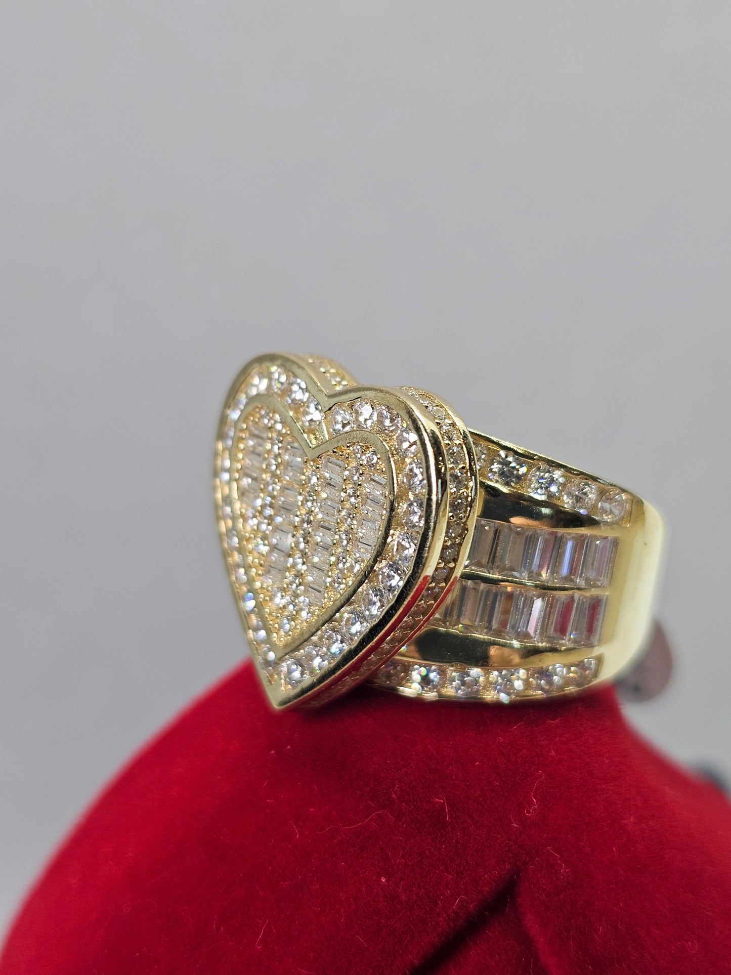Anillo Princesa corazón 14k