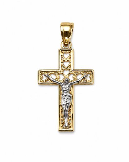 14K Gold Cross Pendant - Cruz Religiosa Oro 14K