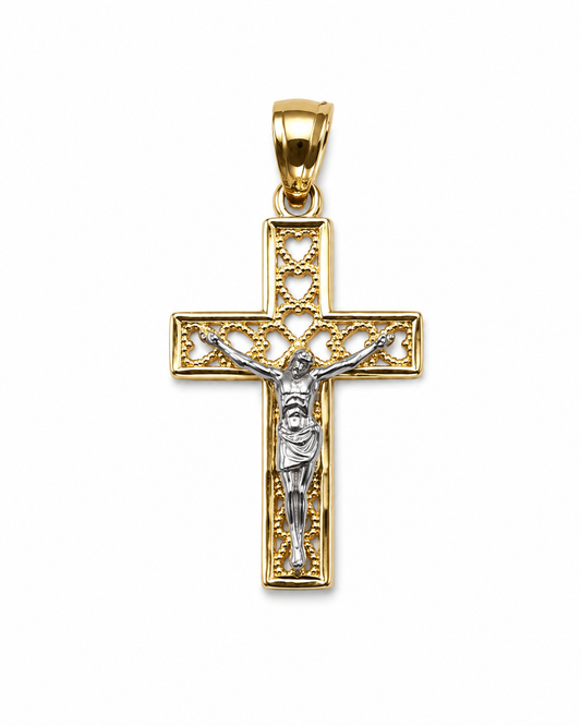 14K Gold Cross Pendant - Cruz Religiosa Oro 14K