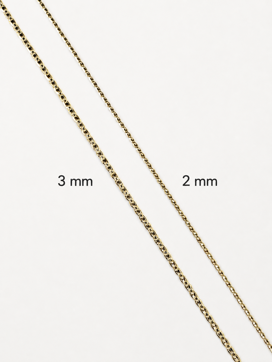 14K Yellow Gold Diamond-Cut Marquise Link Chain – 2 mm