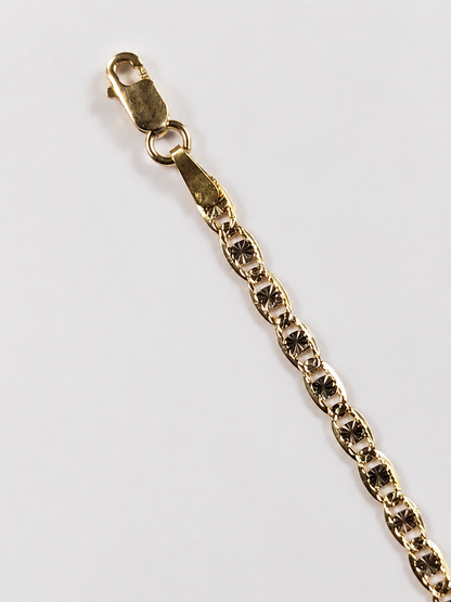 14K Yellow Gold Diamond-Cut Marquise Link Chain – 2 mm