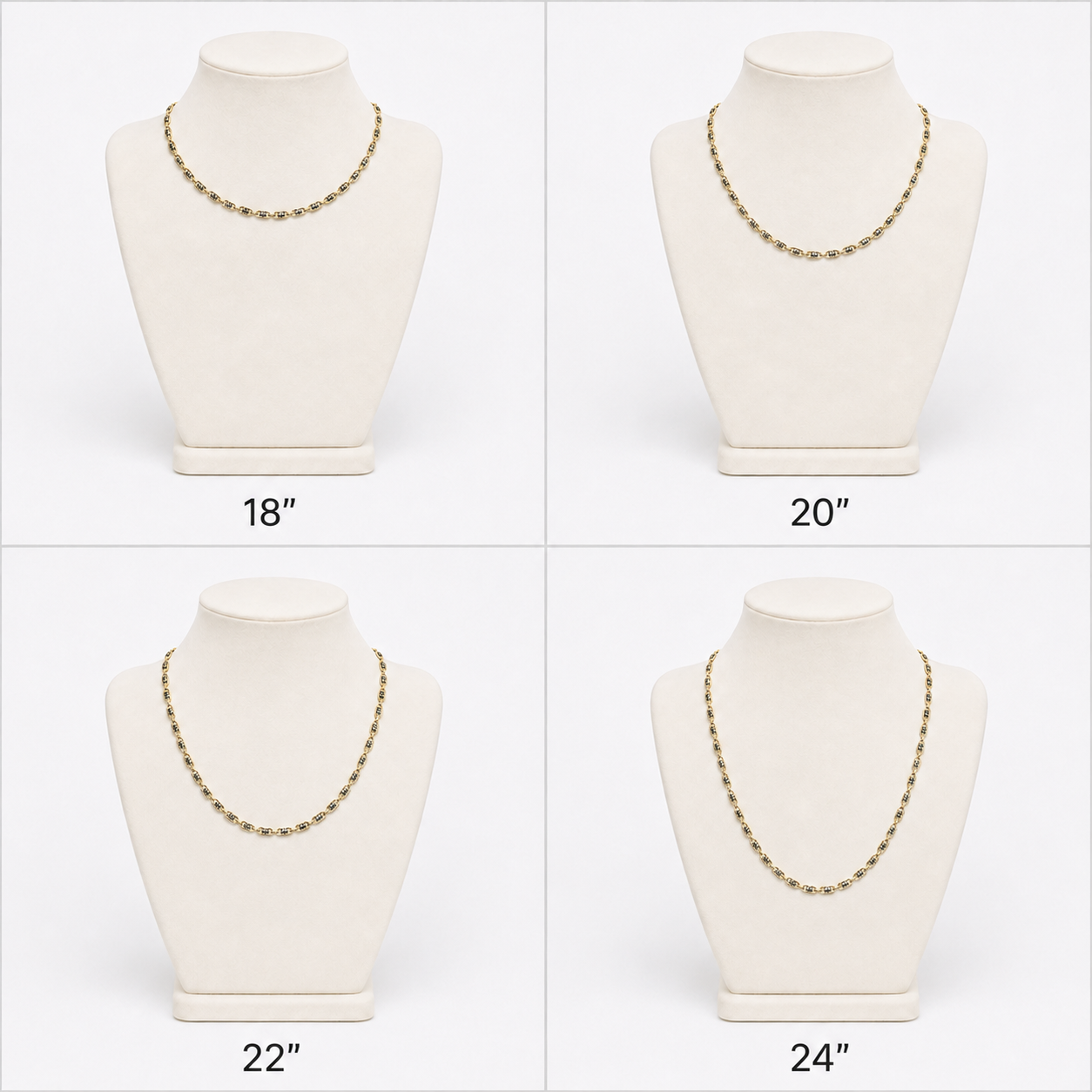 14K Yellow Gold Diamond-Cut Marquise Link Chain – 2 mm