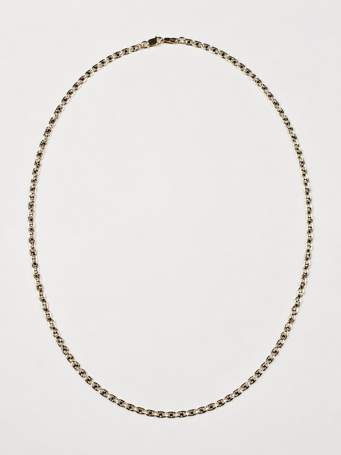 14K Yellow Gold Diamond-Cut Marquise Link Chain – 3 mm