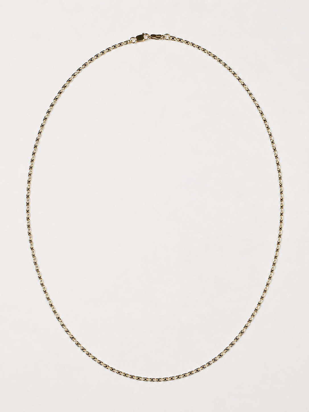 14K Yellow Gold Diamond-Cut Marquise Link Chain – 2 mm