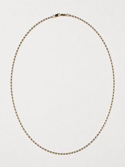 14K Yellow Gold Diamond-Cut Marquise Link Chain – 2 mm