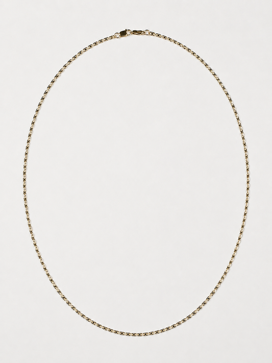 14K Yellow Gold Diamond-Cut Marquise Link Chain – 2 mm