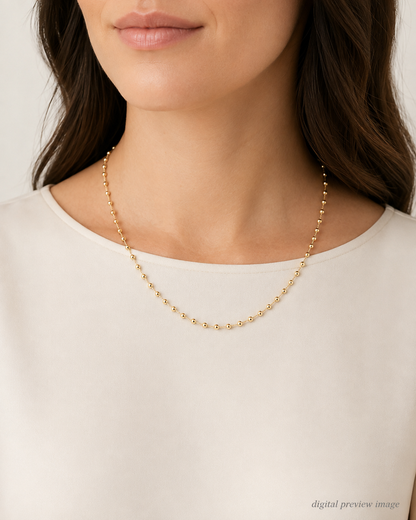 14K Yellow Gold Bolo Style Bead Chain