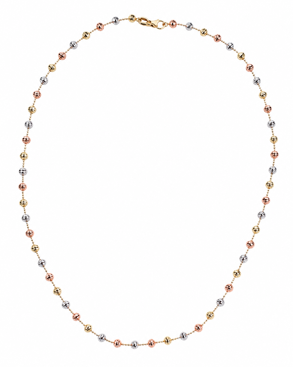 14K Tri-Color Gold Bolo Style Bead Chain
