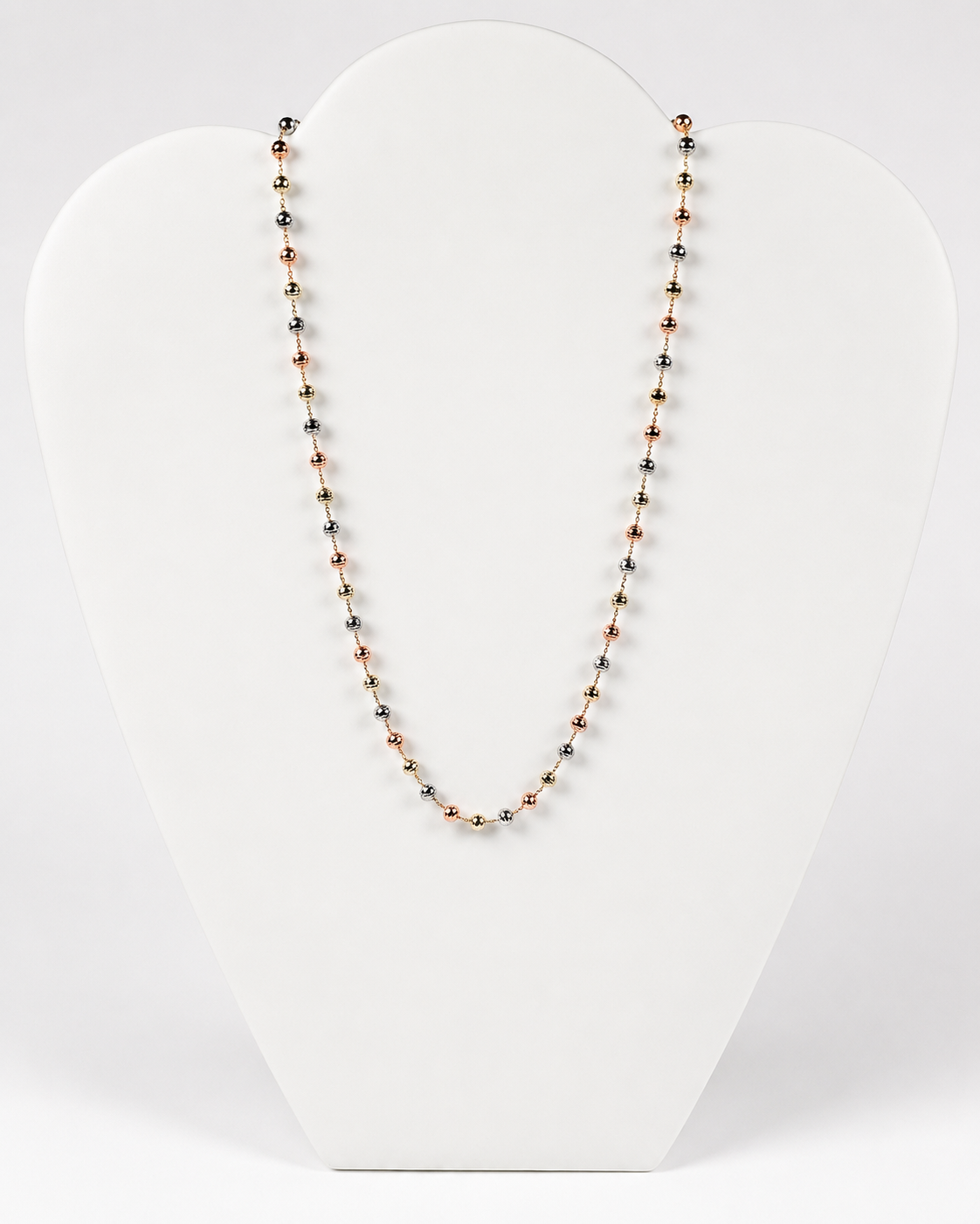 14K Tri-Color Gold Bolo Style Bead Chain