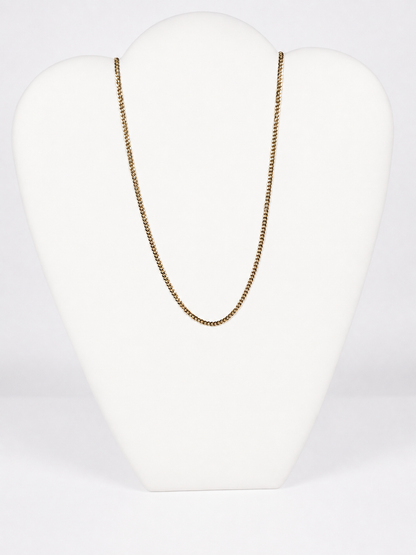 14K Yellow Gold Diamond-Cut Curb Link Chain 2.1 mm