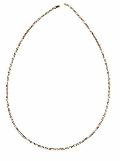 14K Yellow Gold Diamond-Cut Curb Link Chain 2.1 mm