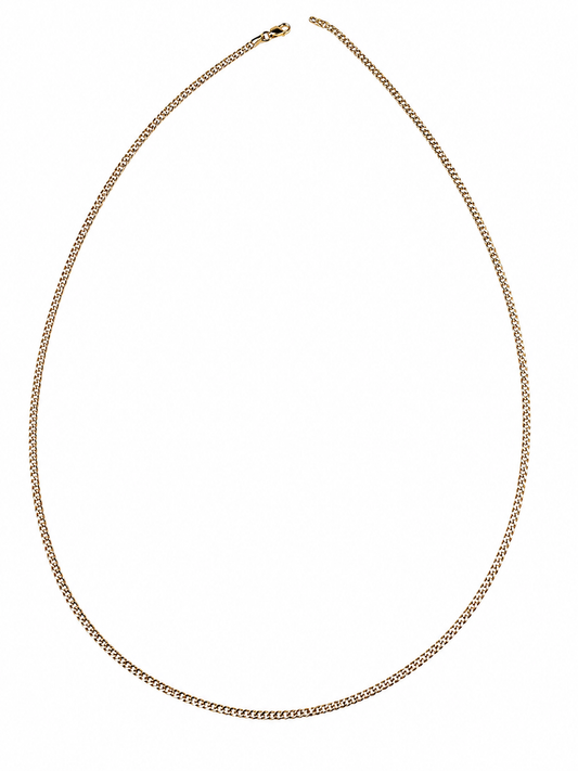 14K Yellow Gold Diamond-Cut Curb Link Chain 2.1 mm