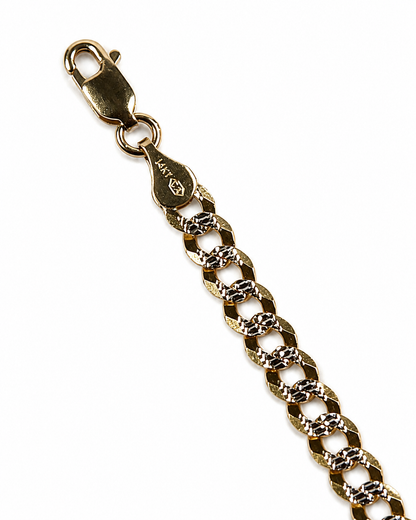 14K Yellow Gold Diamond-Cut Curb Link Chain 4.6 mm
