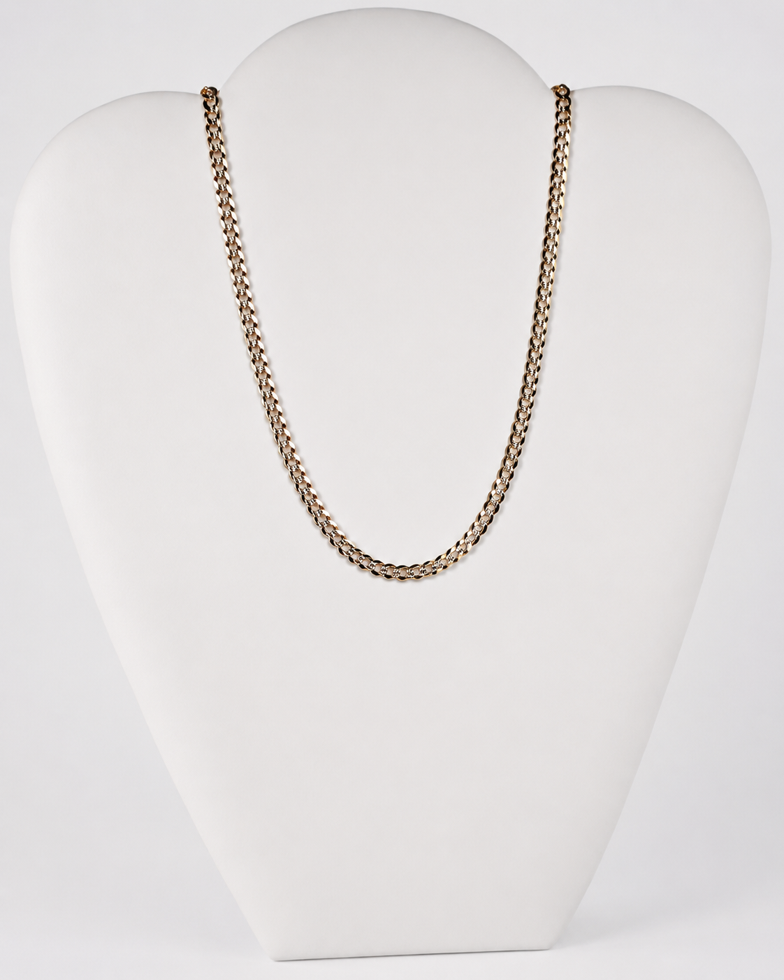 14K Yellow Gold Diamond-Cut Curb Link Chain 4.6 mm