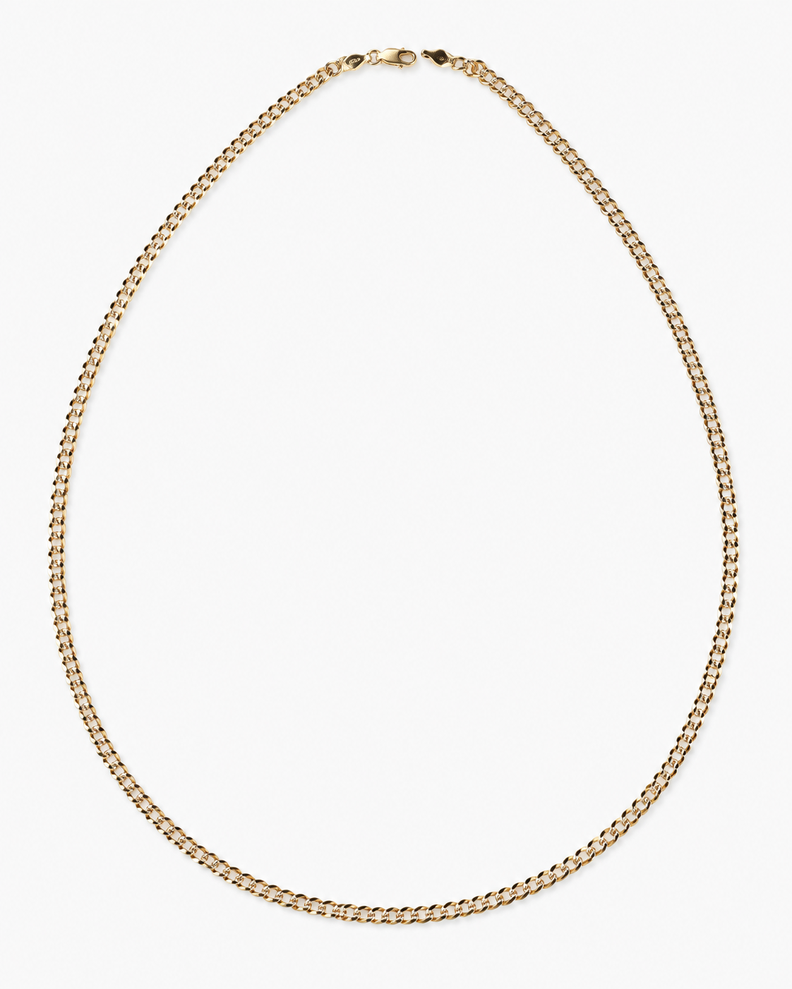 14K Yellow Gold Diamond-Cut Curb Link Chain 4.6 mm