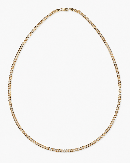 14K Yellow Gold Diamond-Cut Curb Link Chain 4.6 mm