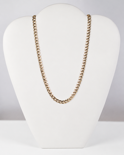 14K Yellow Gold Diamond-Cut Curb Link Chain 5.5 mm