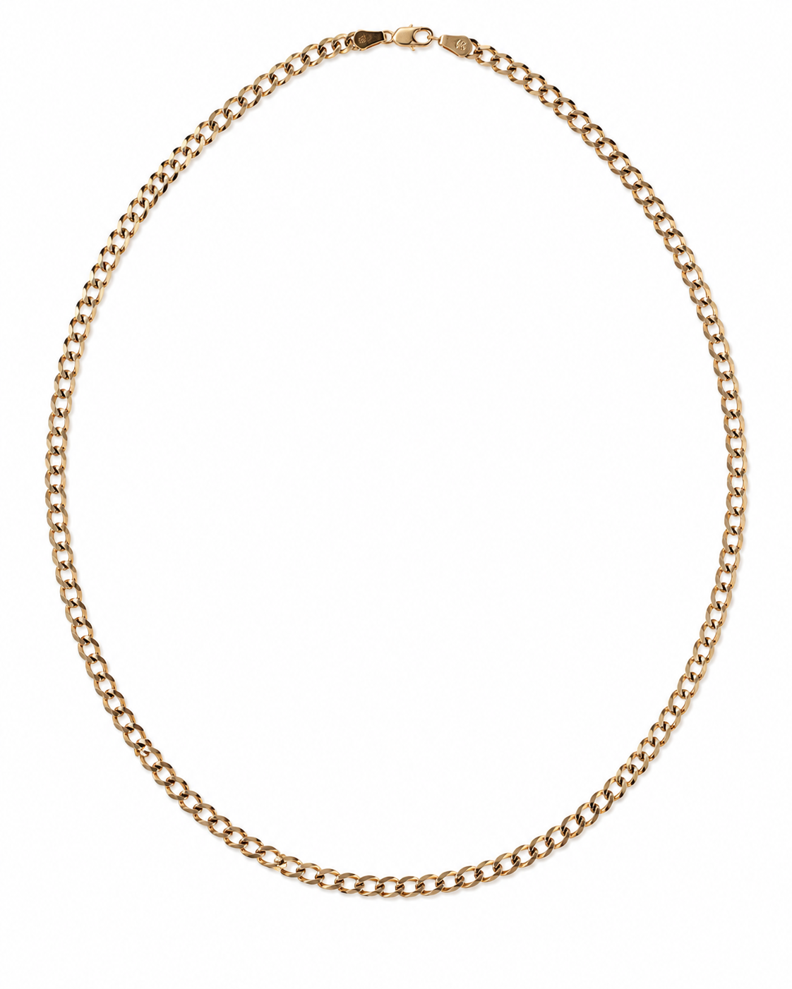 14K Yellow Gold Diamond-Cut Curb Link Chain 5.5 mm