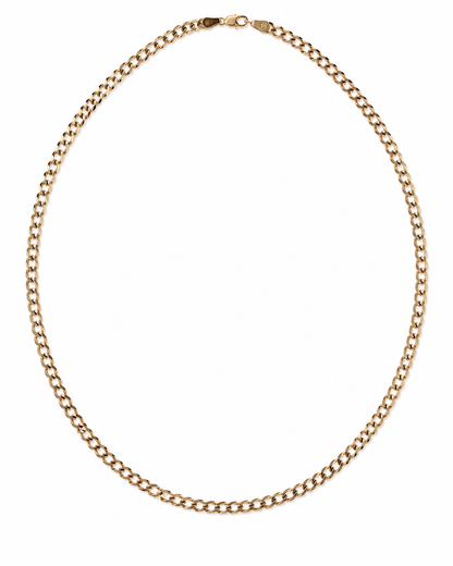 14K Yellow Gold Diamond-Cut Curb Link Chain 5.5 mm